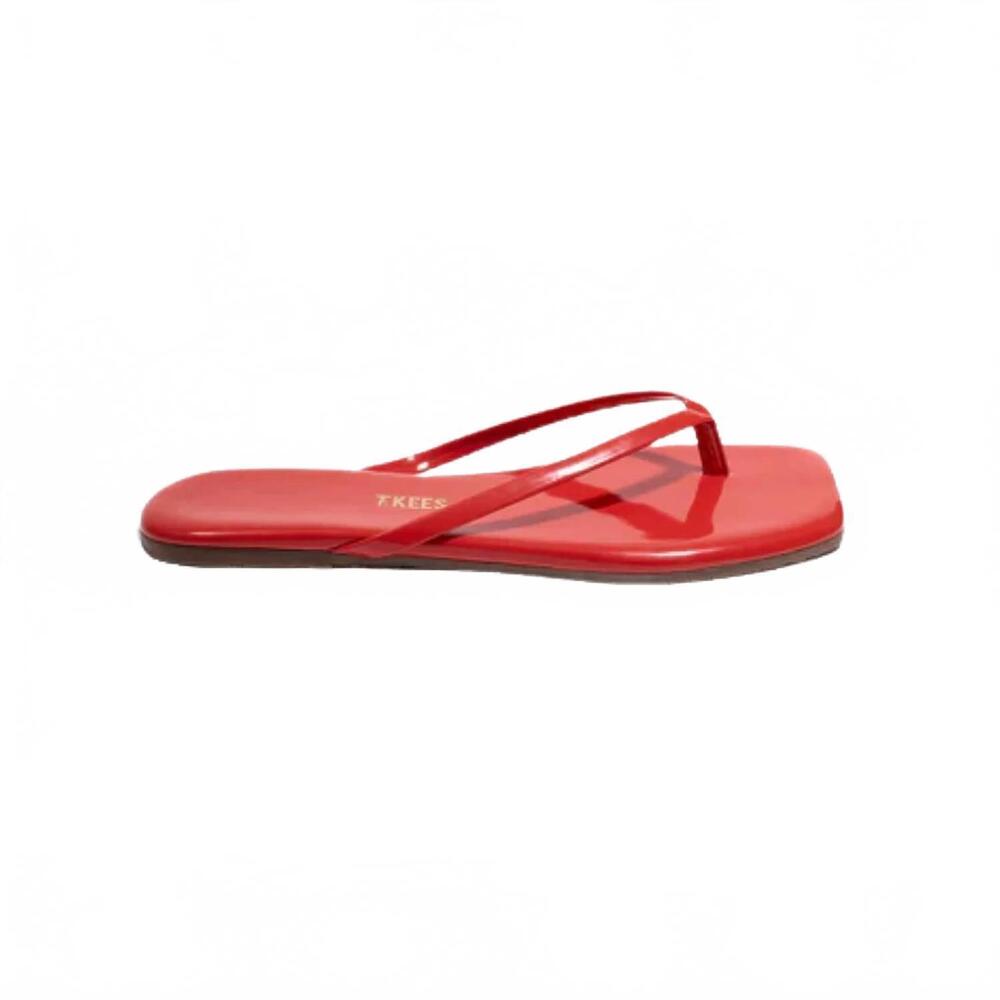 NEW TKEES women's square toe lily sandals in red gloss
